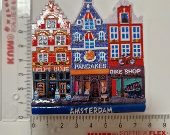 Amsterdam Square Fridge Magnet - 2 1/3 X 2 1/3 Inch Netherlands Travel Souvenir, Licensed Photo Design