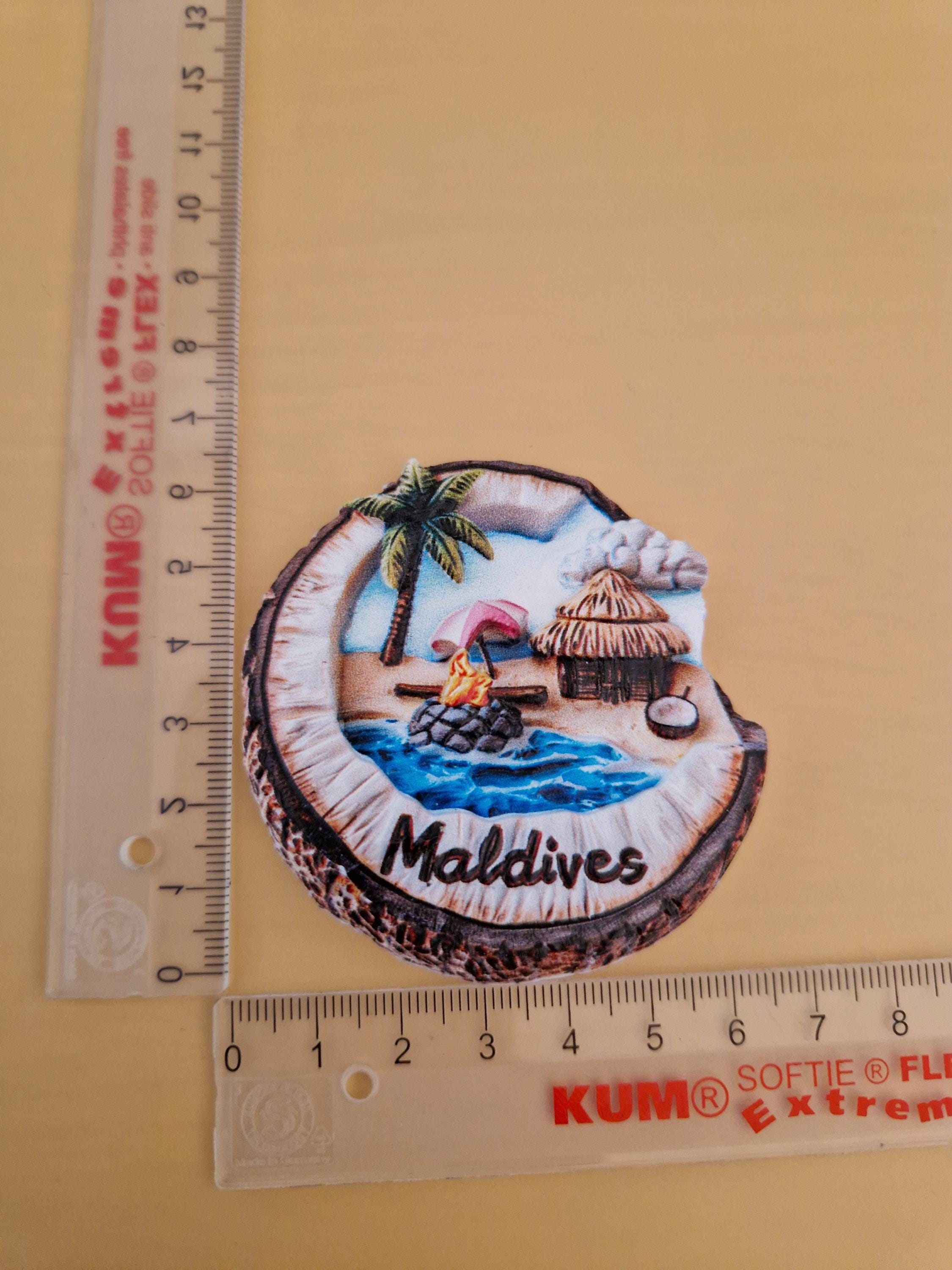 Maldive, calamita creativa per frigorifero, souvenir da viaggio, decorazione 3D per frigorifero, adesivo magnetico, collezione artigianale
