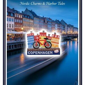 Magnete Frigorifero 3D Copenhagen Danimarca - Souvenir Da Viaggio Con Palazzo Amalienborg, Resina 9x5 Cm - 3