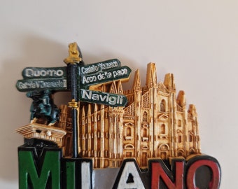Aimant Frigo 3D Milan Italie En Résine - Décoration Maison Et Cuisine Fait Main - Souvenir De Voyage