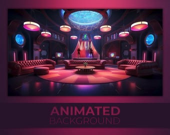 Animated Background, Dance Club Room, Disco House, Celebration Room, Party Bar, Night Lounge Animation