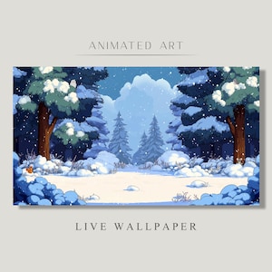 Animated Background, Winter Animals, Frozen Dreams, Cozy Ambience, Snowy Forest, Snowy Serenity, Twitch Stream Zoom Vtuber Background