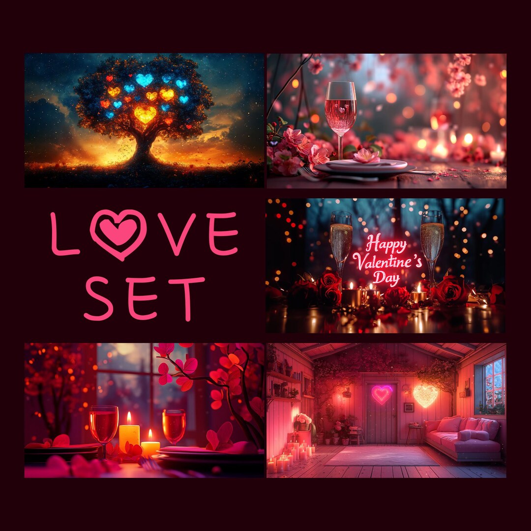 Animated Background, Valentine Day Set, Love Wallpaper, Cozy Romantic