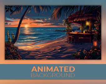 Animated Background, Laguna Bar, Chill Paradise, Sunset Waves, Seaside Chill, Relax Bay, Sea Breeze, Twitch Stream Zoom Vtuber Background