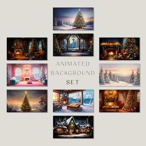 Animated Background Set, Christmas Live Wallpaper, Zoom Background, Christmas Vtuber, Stream Background, Christmas Backgrounds