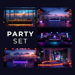 Animierter Hintergrund, Party Set, Party Compilation, Disco Night, Disco Bar, Night Dance Club, Twitch Stream Zoom Vtuber Hintergrund