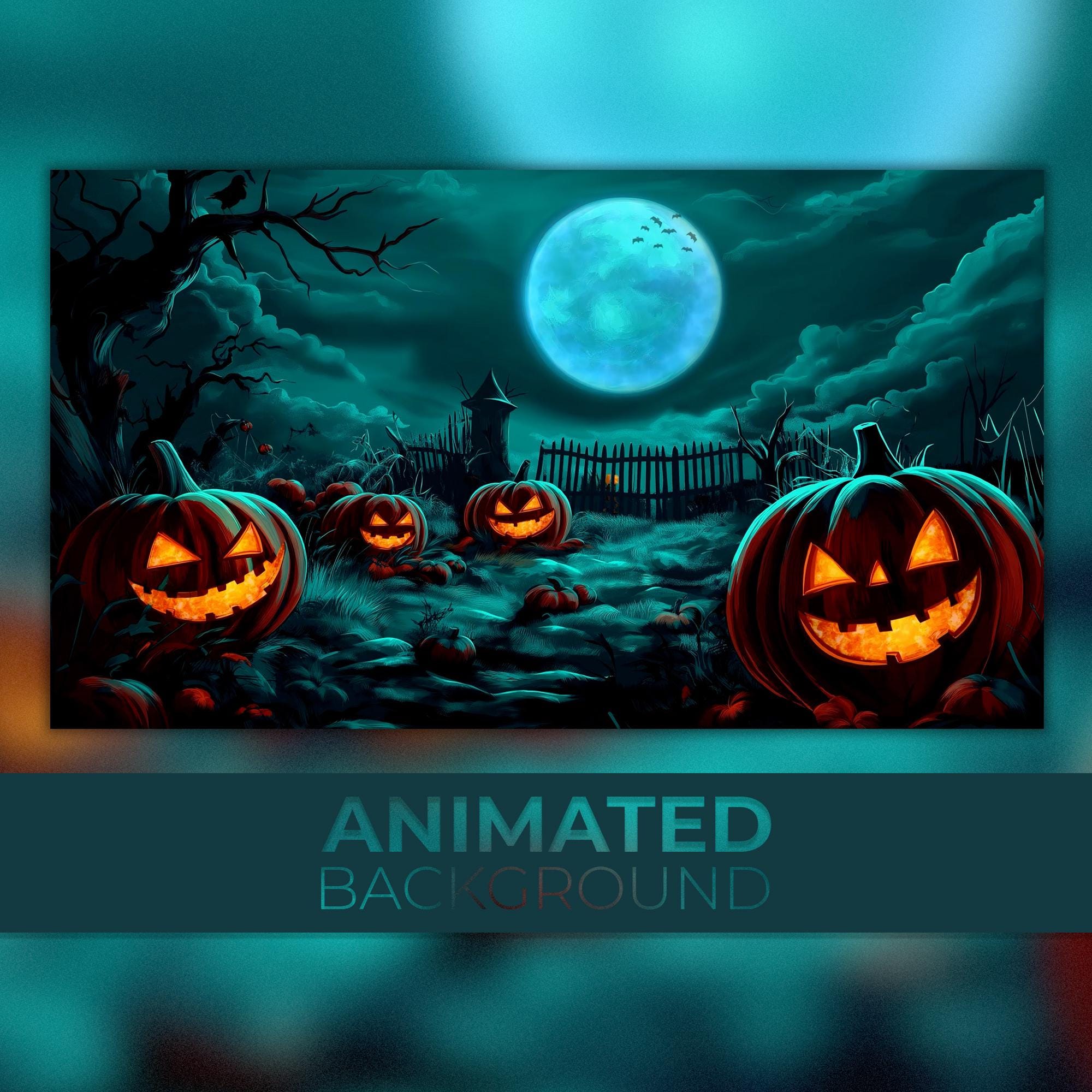 Animated Background, Halloween Night, Spooky Pumpkin, Night Alive, Pumpkin Season, Creepy Forest, Twitch Stream Zoom Vtuber Background