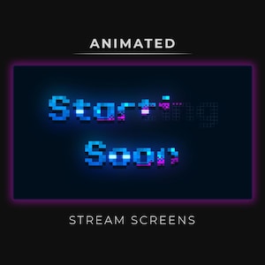 Stream Screen Animated, 8-Bit Game Retro Pixel Style Stream Screen, Pixel Glow Screen, Neon Vibes, Twitch Stream Obs Background Overlay