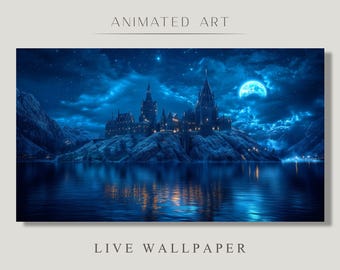 Fondo animado, Castillo gótico, Fortaleza mística de la noche, La ciudadela maldita, Crepúsculo eterno, Fondo de Twitch Stream Zoom Vtuber