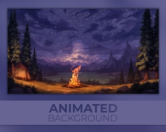 Animated Background, Twilight Kingdom, Starfall Camp, Midnight Fire, Castle Horizon, Silent Watch, Twitch Stream Zoom Vtuber Background
