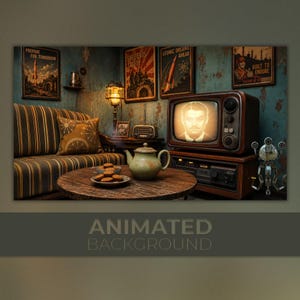 Arrière-plans animés, Salle Bunker rétro, Salle de télévision atomique, Diffusion d'urgence, Arrière-plan Twitch VTuber