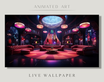 アニメーションの背景、ダンスクラブルーム、ディスコダンスクラブ、セレブレーションルーム、ディスコバーの背景、ディスコナイトクラブアニメーション、ラウンジ