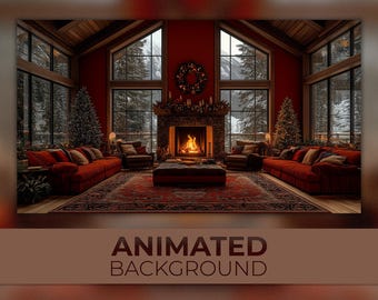 Animated Background, Christmas Cozy Room, Christmas Time, Atmosphere Of Cosiness, Beautiful Winter, Twitch Stream Zoom Vtuber Background