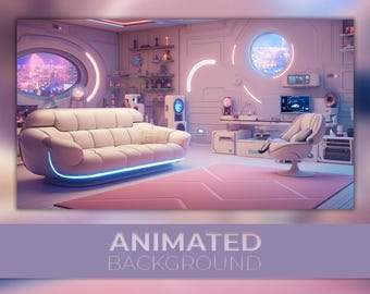 Cyberpunk Room Animated Background, Pink Future Room, City Of The Future, Cyberpunk Art, Cyberpunk Room Overlay, Animated Stream Overlay