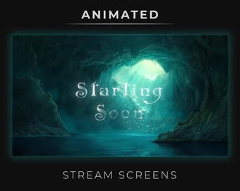 Geanimeerd stroomscherm, overlay geheime grot, mystieke grot, fantasieplek, dromergrot, achtergrondoverlay Twitch Stream Obs