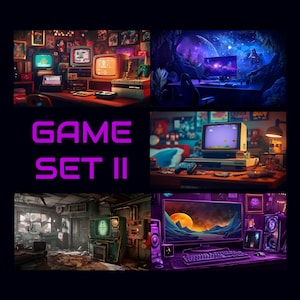 Sfondo animato, Game Set 2, Atmosfere da gioco retrò, Sfondi di gioco, Leggende a 8 bit, Console classica, Sfondo di Twitch Stream Zoom Vtuber