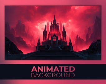 Animated Background, Dracula Castle, Gothic Fortress, Crimson Citadel, Eternal Night, Blood Night, Twitch Stream Zoom Vtuber Background