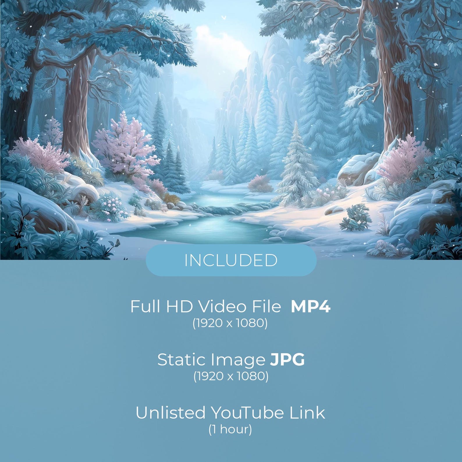 Animated Background, Frozen River, Peaceful Snowy Forest, Silent ...