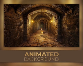 Animated Background, Dragon Dungeon, Medieval Vault, Enigmatic Maze, Eternal Flame Catacombs, Twitch Stream Zoom Vtuber Background