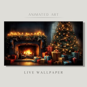 Animated Background, Festive Atmosphere, Time of presents, Magic Of Winter, Christmas Tree, Cozy Room, Twitch Stream Zoom Vtuber Background