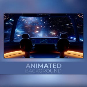 Animated Background, Galaxy Bridge, Command Deck, Into the Cosmos, Streamship Control Room, Twitch Stream Zoom Vtuber Background