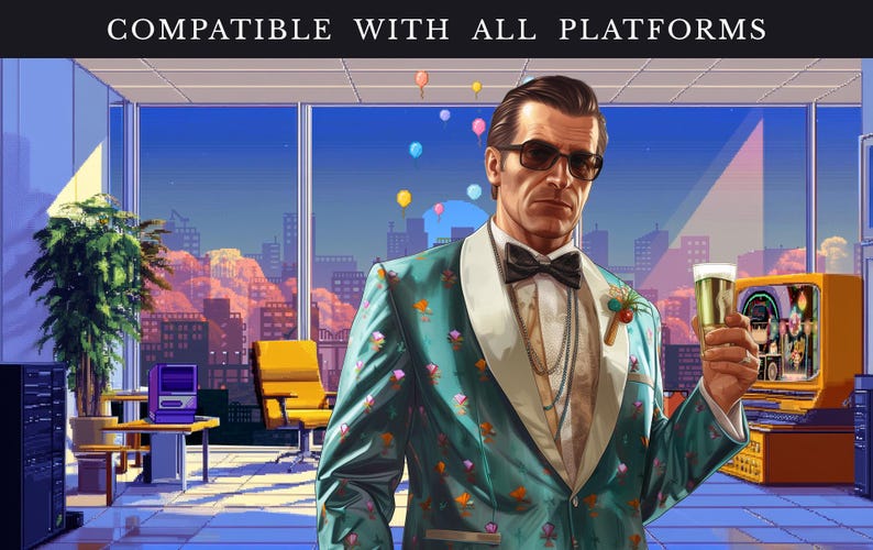 Animated Background, Corporate Office, Corporate Party, Meeting Room, Nigth Pixel City, Party