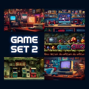 Animated Background, Retro Game Set 2, Nostalgia Vibes, Epic Gaming, Retro Arcade, Old Games, Twitch Stream Zoom Vtuber Background