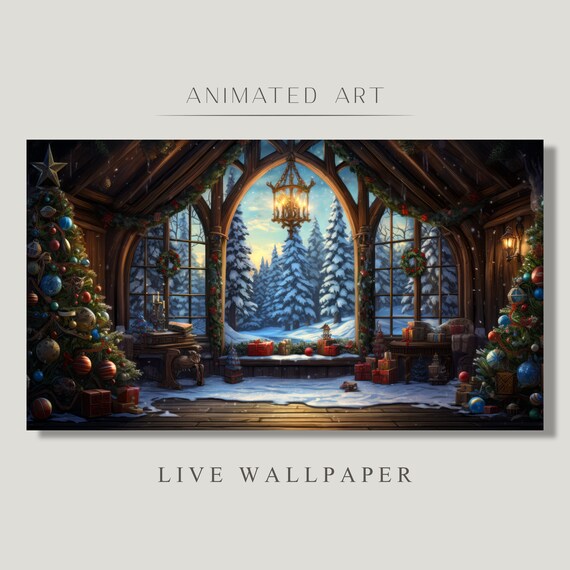 Christmas Animated Background, Forest House Animated Background, Christmas wallpaper, Zoom Motion Background,  Christmas Vtuber