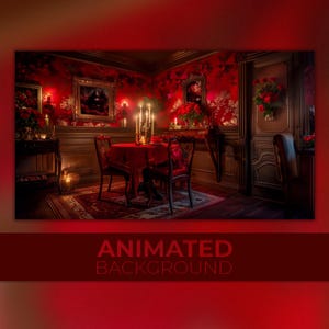 Animated Background, Dark Elegance, Vintage Room, Gothic Candlelit, Victorian Romance, Twitch Stream Zoom Vtuber Background