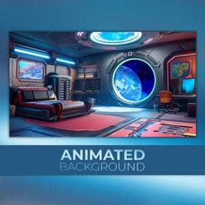 Animated Background, Space Station, Galactic Cabin, Orbit Room, Gravity Chill, Space Bedroom, Stream Twitch Background