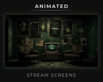 Stream Screen Animated, Retro TV Stream Screens, Digital Reality Glitch Room, Starting Soon BRB Overlay, Twitch VTuber Background