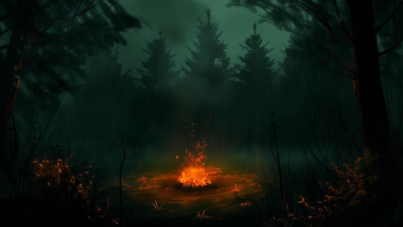 Animated Background, Cozy Campfire Set, Nature Bonfire, Fire Animation ...