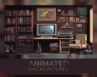 Animated Background, Retro Video Game, Pixel Nostalgia, Arcade Time, Old Vibes, Twitch Stream Zoom Vtuber Background