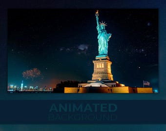 Animated Background, Independence Day, Holiday Lights, Symbol of Freedom, Festive Fireworks, 4 July, Twitch Stream Zoom Vtuber Background
