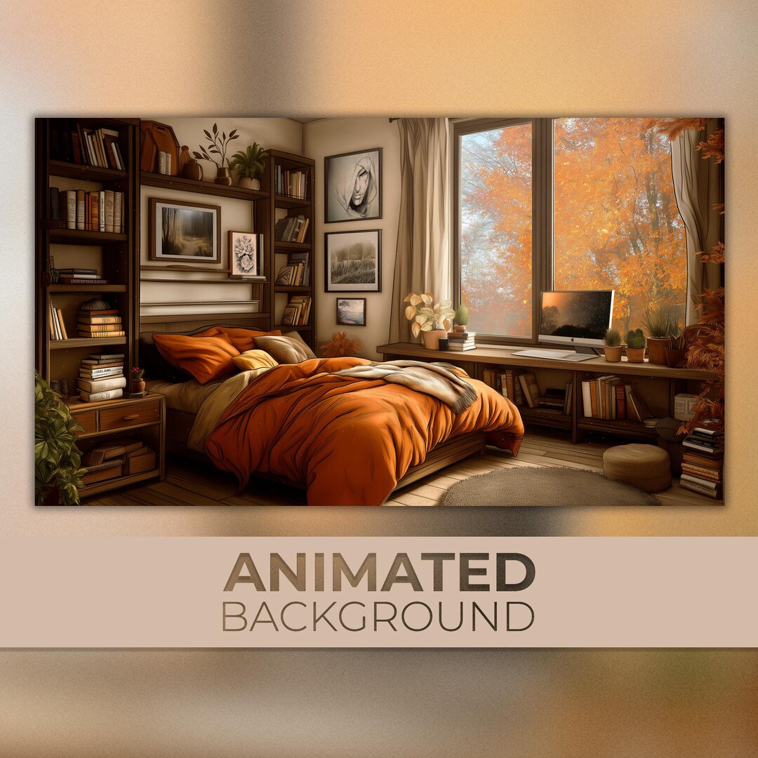 Animated Background, Sunlit Autumn, Golden Fall, Autumn Bedroom Retreat ...