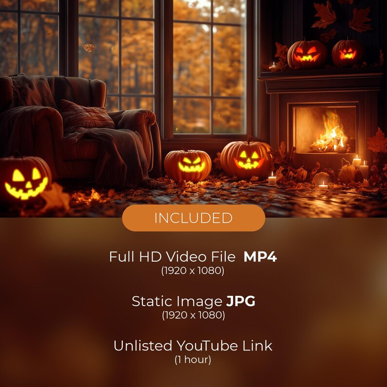 Animated Background, Autumn Halloween Night, Golden Fall, Warm Inviting ...