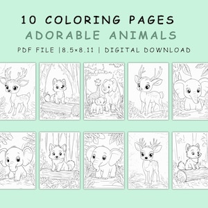 Adorable Animal Coloring Pages: Wildlife Designs for Kids (PDF)