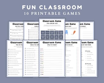 Classroom Games Printable Bundle: 10 Fun Middle School Activities (Digital Download)