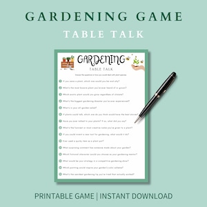 Ausdruckbares Gärtner Tisch-Gesprächsspiel | Gartenspiel für Kinder & Erwachsene | Landwirtschaft, Quiz Spiele | Bauernhofspiele | Dekorative druckbare Geschenke