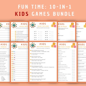 Kids Party Games Bundle Printable, 10-in-1 Fun Trivia Quiz Icebreaker, Birthday Party PDF Game, Digital Kids Activity, Instant Download PDF