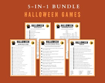 Halloween-Spielepaket: Gruselige Fragen, Rätsel und mehr (PDF)