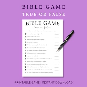 Bible Game True or False: Christian Trivia (digital Download) - Etsy