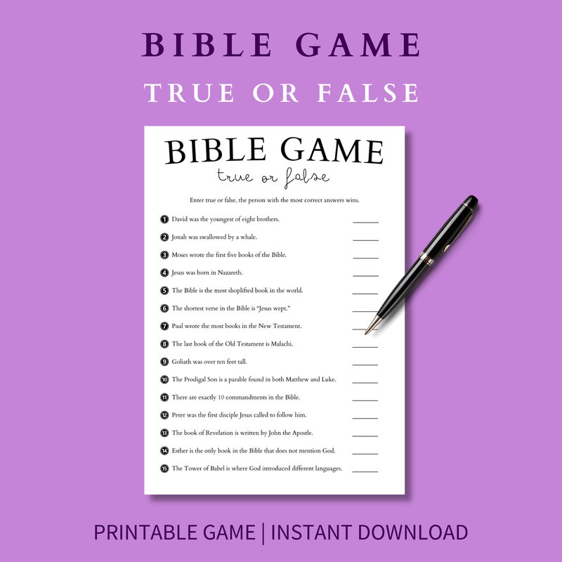 Bible True Or False Game Etsy bible-true-or-false-game-etsy