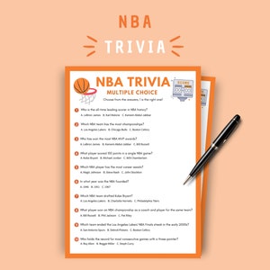 Basketball Trivia of 10 Questions, Printable Family Game, Digital Download Sports Lovers Quiz, Basketball Trivia Game Night, Printable Gifts