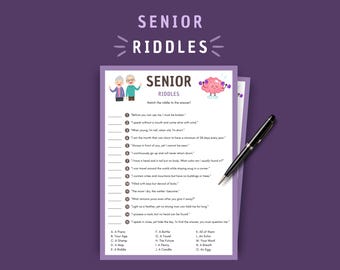 Jogo de Charadas para Idosos: Quebra-cabeças para Imprimir para Idosos (Download Instantâneo)