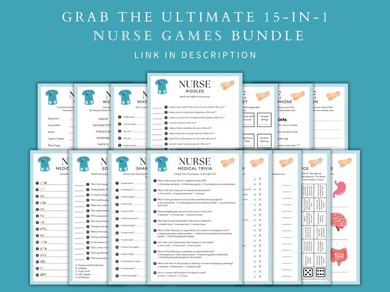 Nurse Riddles Game: Medical Trivia Quiz (printable PDF) - Etsy