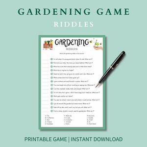 Druckbare Garten Rätsel Spiel | Gartenspiel für Kinder & Erwachsene | Landwirtschaft, Quiz Spiele | Bauernhofspiele | Dekorative druckbare Geschenke