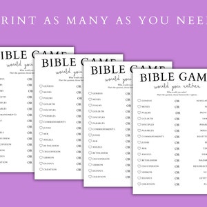 Bible Would You Rather Game, Printable Christian Family Game, Church ...