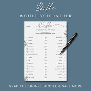 Bible Would You Rather Game: Christian Icebreaker (PDF Digital Game)