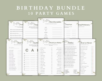 Birthday Party Games Bundle: 10 Fun Printable Activities (Digital Download)